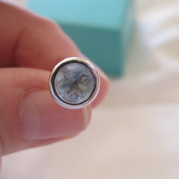 Color By The Yard Peretti style 14k white gold earrings.Custom made. Brand new.